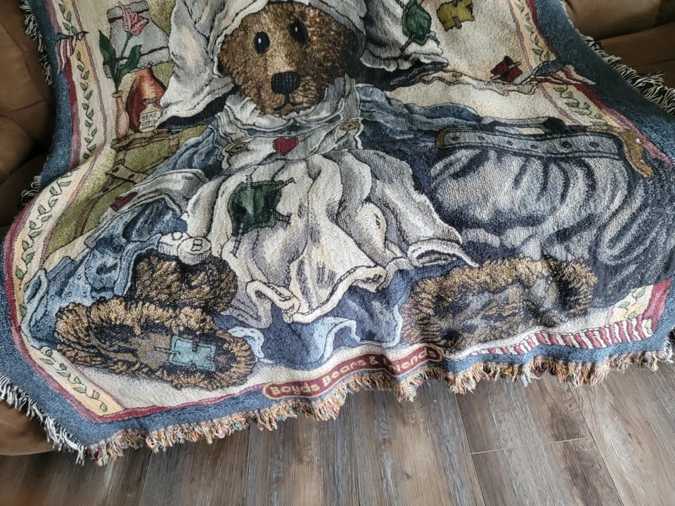 Boyds Bears & Friends Nurses W/Gentle Hands Woven Throw Blanket Tapestry 68"×53" - Image 4 of 4