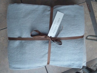 New Gray ROUGH LINEN Brand St Barts 100% Linen Summer Cover - Blanket QUEEN