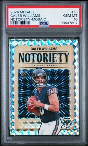 2024 Panini Mosaic Notoriety #18 Caleb Williams Rookie Mosaic PSA 10