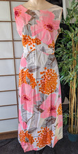 Vin Alfred Shaheen Honolulu Hawaiian Maxi Dress 1970s Tiki Hawaii Tropical Mod