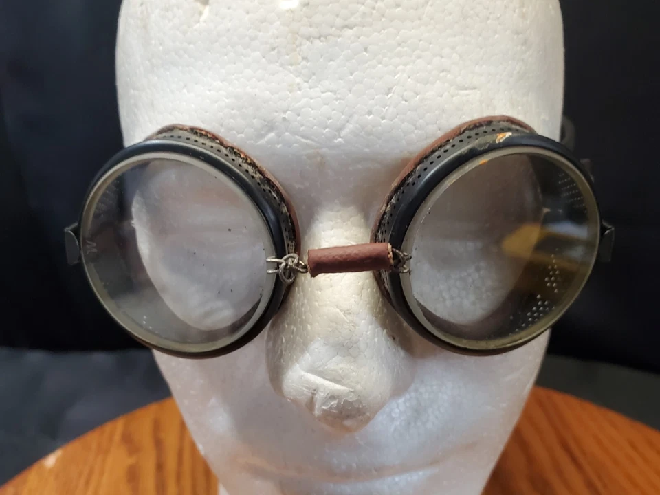 老式 Willson 摩托车飞行员护目镜眼镜蒸汽朋克 — 第 2/4 张图片