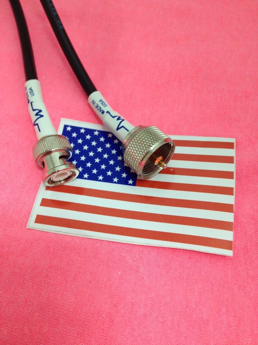 8-Inch RG58 PL259 To BNC Jumper Cable - UHF Radio Coax Pig Tail