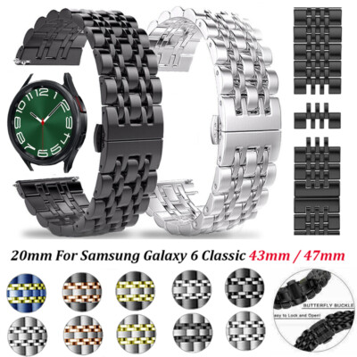 Für Samsung Galaxy Watch 3 4 5 Pro 6/4 Classic 43 47mm 42 46mm Edelstahl Armband
