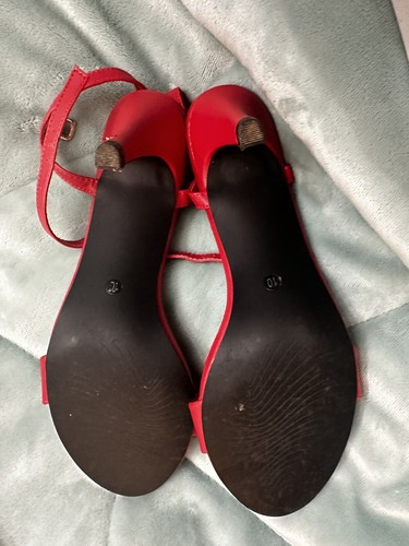 Women's Allegra K Women's Slingback 3" Stiletto High Heels Sandals Red Size 10 - Picture 6 of 11