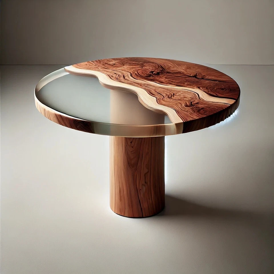 Tavolo Tipo River Table - Legno & Resina - Immagine 2 di 4