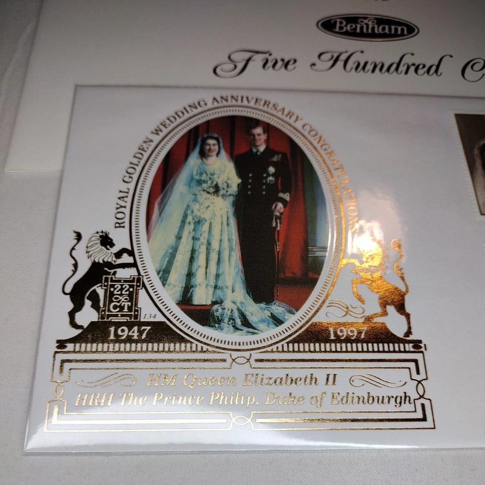 Royal Golden Wedding 22ct Gold First Day Cover Windsor Stamp Queen & Philip FDC - Image 4 of 4