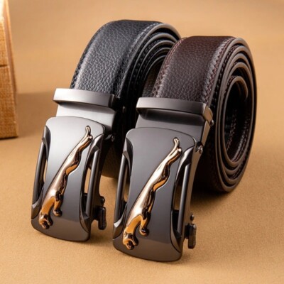 New Men's Belt Leisure Belt Men's Automatic Buckle Trouser Belts for Men Luxury