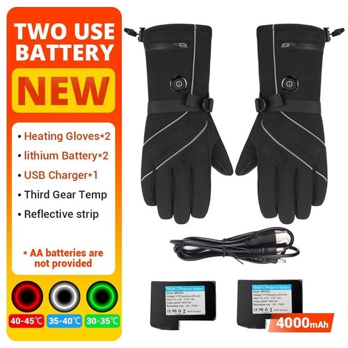 Rechargeable Electric USB Heated Gloves Touch Screen Men Motorcycle Warm Gloves - Picture 10 of 18