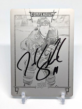 Jordan Schroeder 2017-18 UD Compendium 1/1 BLACK PRINTING PLATE SIGNED IP AUTO