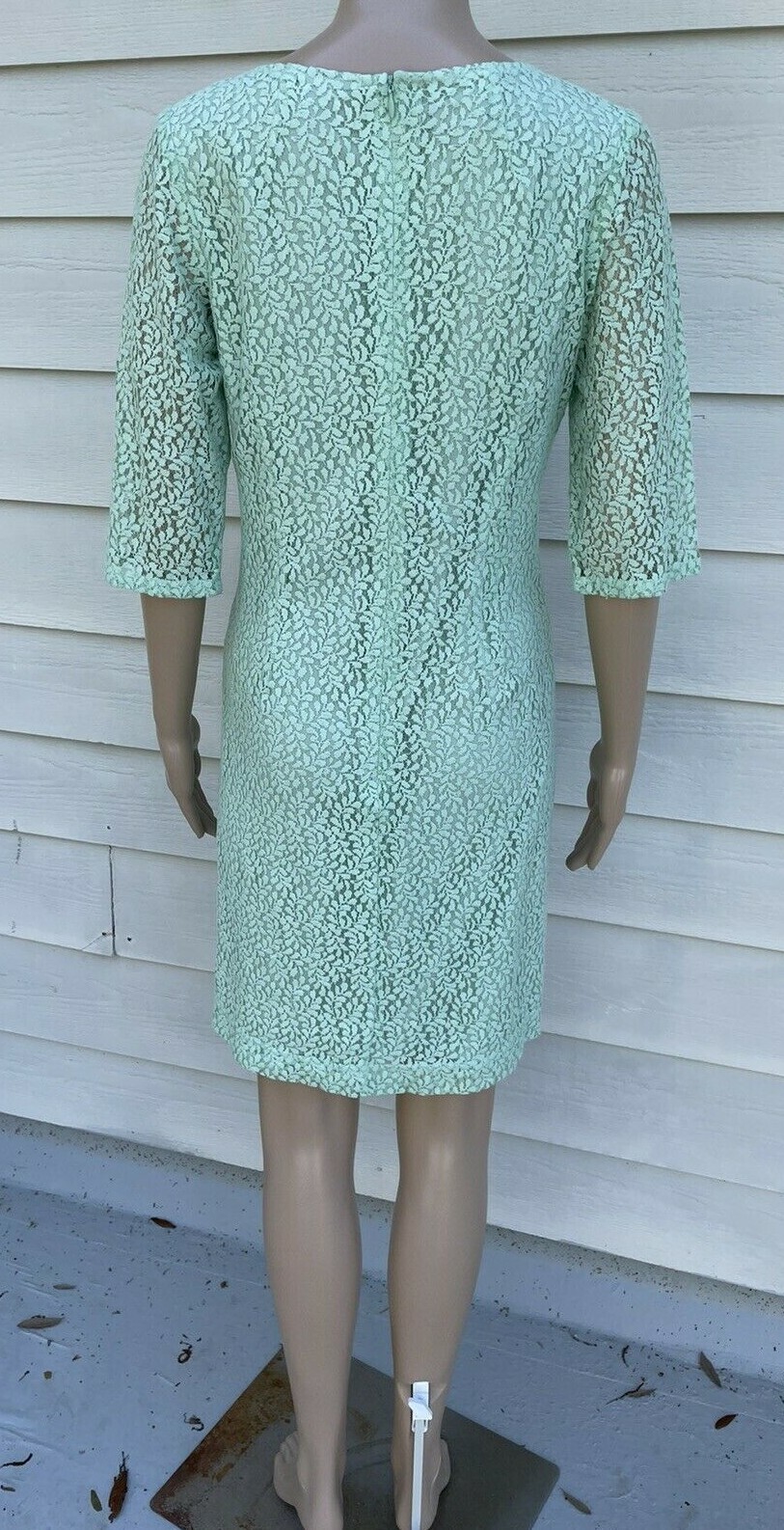 Pendleton 8P Mint Green Leaf Lace Overlay Cotton … - image 6