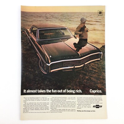 Caprice Coupe VTG 1969 PRINT ADVERTISEMENT Chevrolet Takes Fun Out Of Being Rich