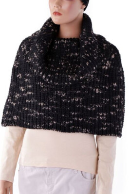 Ermanno Scervino Schal Scraf Loopschal Schlauchschal Gestrickt Schwarz Damen Neu