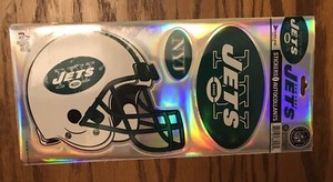 Lot of 5 NEW New York Jets 1999 Reflective Decal Sticker sheets 13 x 6”