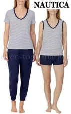 NEW! WOMENS NAUTICA 4 PIECE LOUNGE PAJAMA SET! SILKY SOFT! VARIETY