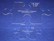 Templates-2 Piece Set  Puzzle Pieces - 1/8" Clear Acrylic -