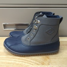 Sperry Duck Boots Kids Sz 4 Blue Gray