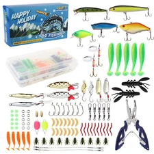 Fishing Lover Gift Hard Soft Fishing Lures Kit Bass Trout Salmon Walleye Baits