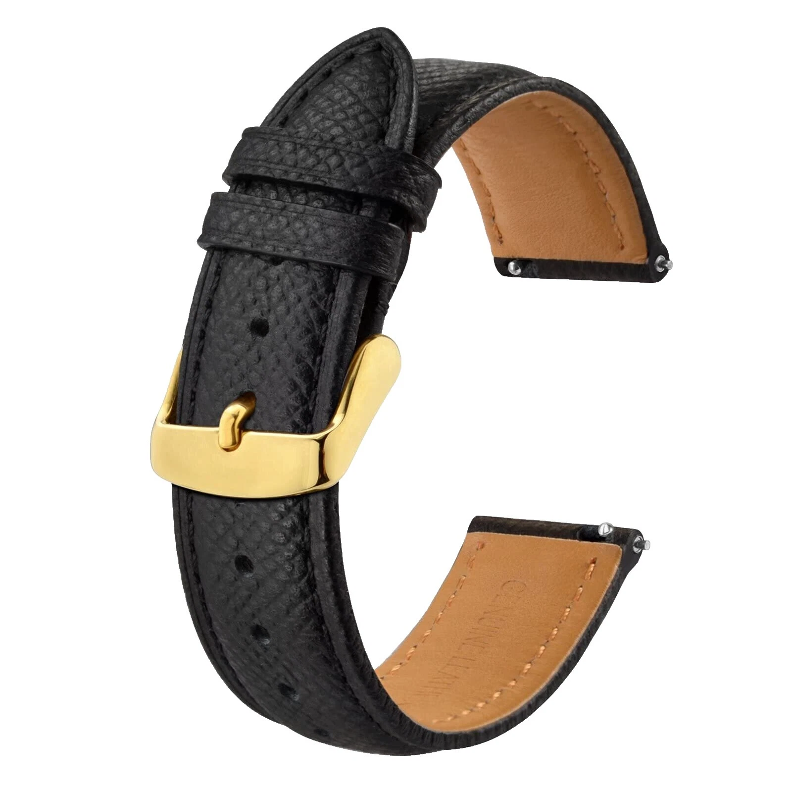Leather Sports Black Wristwatch Bands