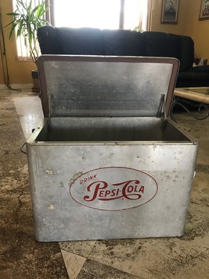 vintage aluminum pepsi cola cooler