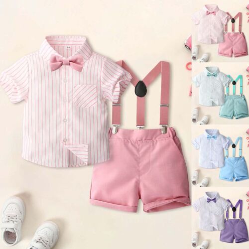Boys' Gentleman Shirt & Suspenders Set | Summer Formal Suit For Kids | Stage &