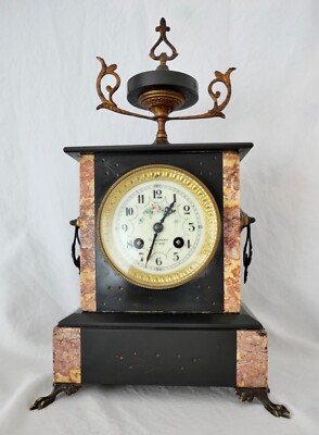  Antique Pendule Stick Clock Mantel Clock Regule France HORLOGERIE DE PARIS HB