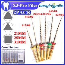 2Packs Dental Endo Root Canal Rotary File X3 Engine Files 21/25/31MM Never Break