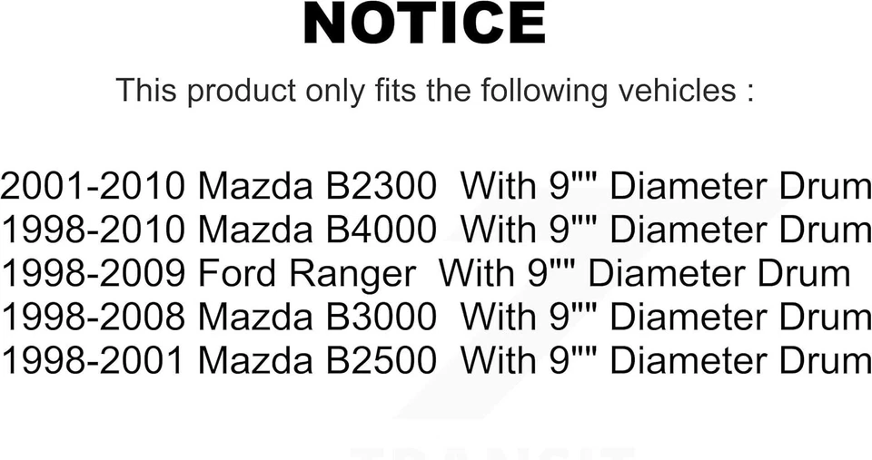 Kit de tambores de rotores de freno de disco trasero para Ford Ranger Mazda B4000 B3000 4x4 con 9" D Foto 4 de 4
