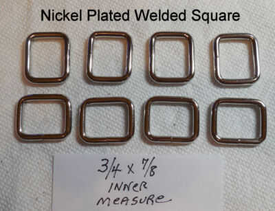 2pcs Bag Strap Loops_Squares, Nickel Plated Harness Halter Dee Rings ...