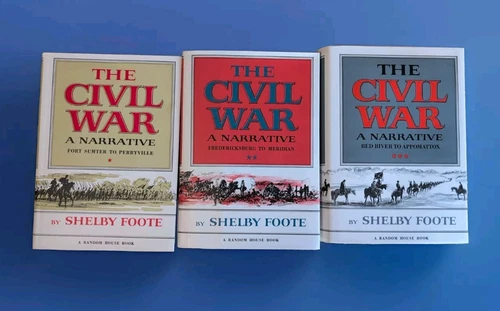 The Civil War: A Narrative Shelby Foote 3 Volumes 1958 1963 1974 1st Ed HC DJ