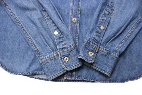 Diesel Shirt Herren XL Denim-Look Verblichen Gespreizter Kragen Geknöpft Blau - Bild 5 von 7