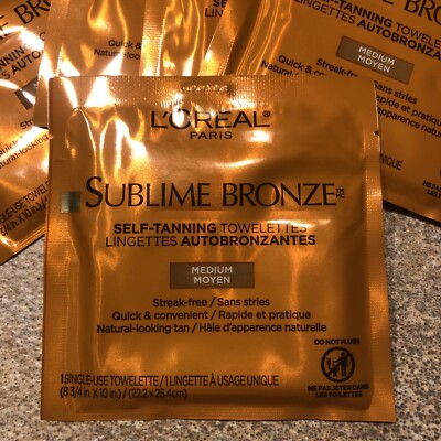 L'Oreal Paris Sublime Bronze Self-Tanning Towelettes, 10Ct - Medium