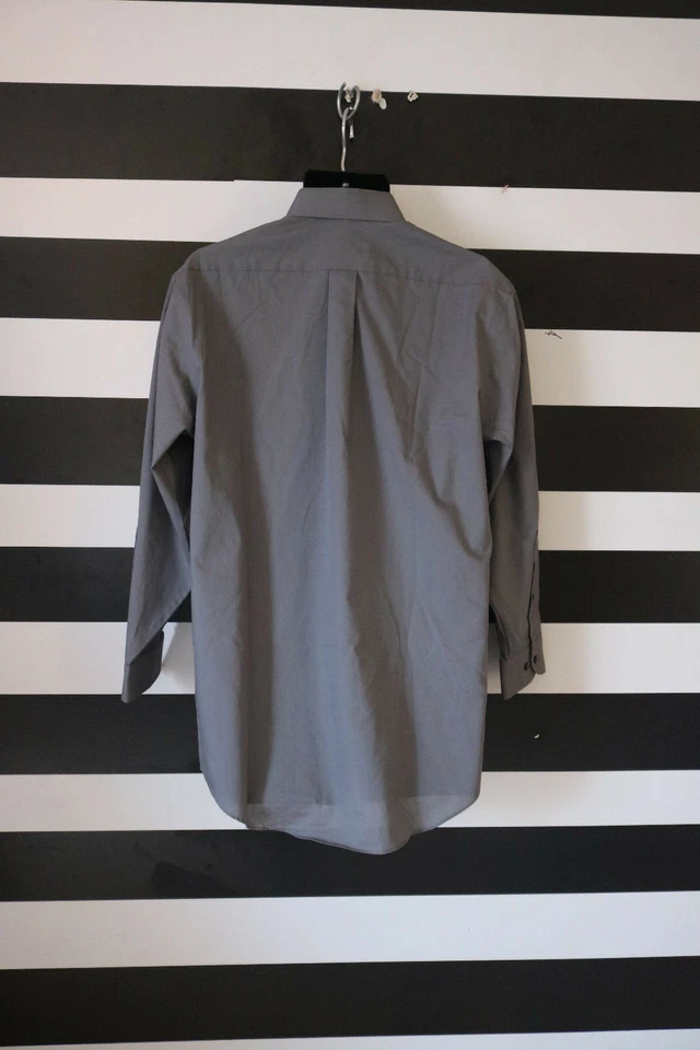 Camisa Oxford Stafford Para Hombre Manga Larga Botón Frontal Gris 16 – 32/33 Foto 2 de 4