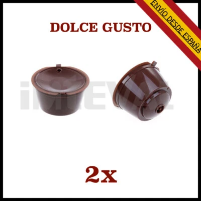 2x CAPSULAS RECARGABLES REUTILIZABLES RELLENABLES PARA CAFETERAS DOLCE GUSTO