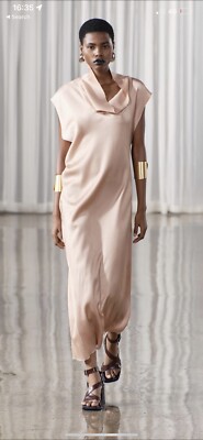 Zara Pink Pleated MIDI Dress -BNWT Size: S