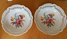 Paire de bannettes ajourées en porcelaine de Schwarzenhammer (1910/1923) Diam