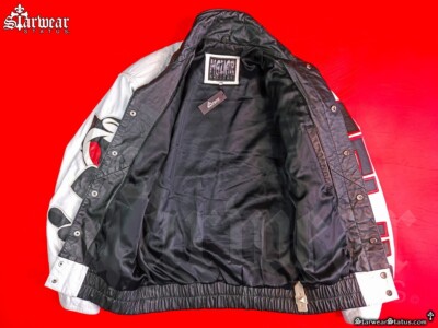 🔥Very Rare FELIX THE CAT White Black Leather Cartoon Bomber