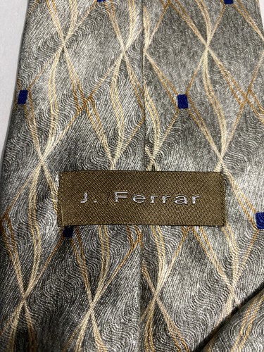 J Ferrar Tie Silk Necktie 58 Long 4 Wide Multi Color Mens - Picture 3 of 4