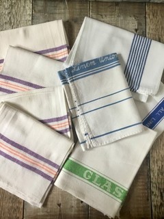 Vintage Linen Glass Cloth Tea Towel Bundle x 8 Linen Cotton.