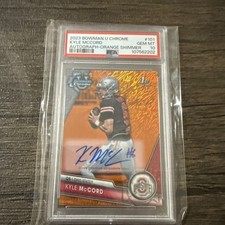 2023 Bowman Chrome U Kyle McCord Orange Shimmer Refractor Auto /25 PSA 10 