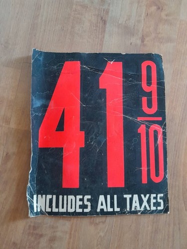 Vintage Circa 1974 Original Gas Station 41 9/10 & 42 9/10 Gallon Sign ORIGINAL!