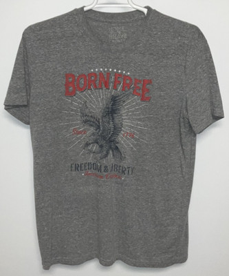 Born Free Short Sleeve T-Shirt Men's Extra Large Gray