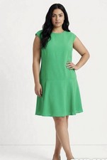 Lauren Ralph Lauren Green Drop Waist Flare Dress Women’s Size 16 NWT