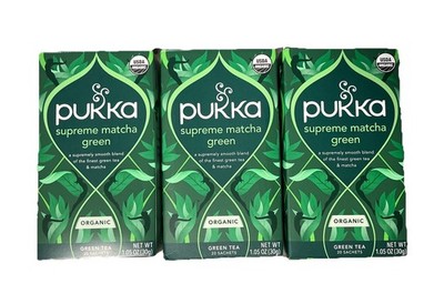 3x Pukka Organic Herbal Tea Supreme Matcha Green 20 Tea Bags