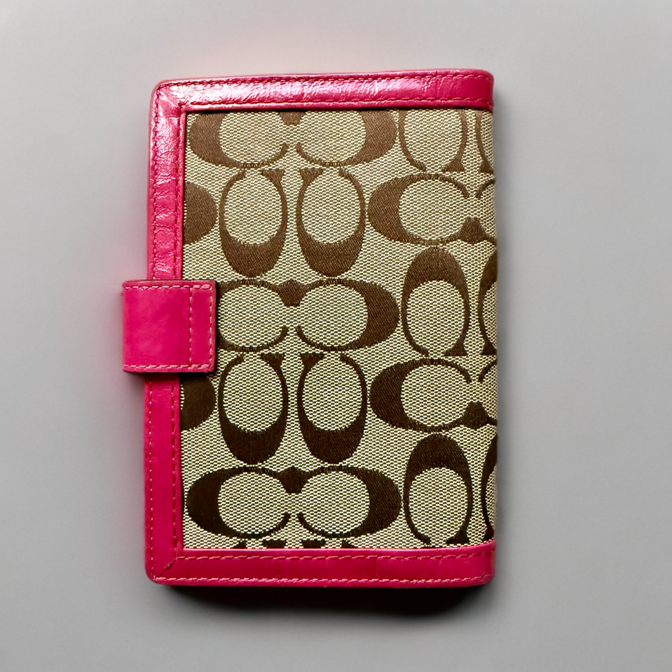 Coach Patent Leather Pink Signature Medium Legacy Notebook Planner coach-patent-leather-pink-signature-medium-legacy-notebook-planner