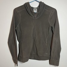 REI Women  s zip up active wear hiking outdoors jacket Hooded Size S Fitted