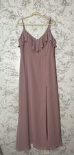AZAZIE Natalia Ruffle Desert Rose Strappy Chiffon Maxi Dress (Customized Size)