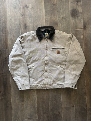 Large Men's Vintage Carhartt Detroit Jacket Distressed Khaki by Carhartt, Size L, $160 - Photo 2