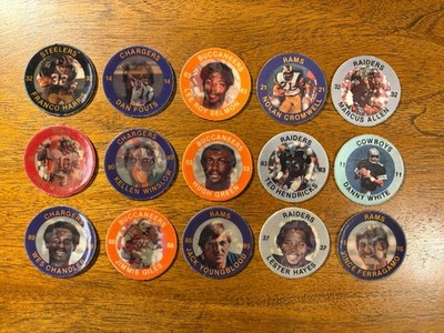 1983 Slurpee NFL Coins - Complete Set of 15 Coins - Montana, Allen RC - Nice!!!