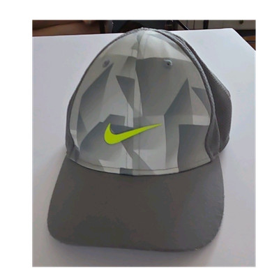 Nike Boys Baseball Cap Mesh Adjustable Gray Geometric Pattern Size 4-7