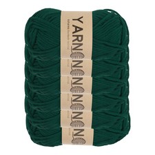 6Pcs Crocheting Yarn, 1.8mm Dark Green 5 Ply Acrylic Yarn 150 G,328 Yards Total